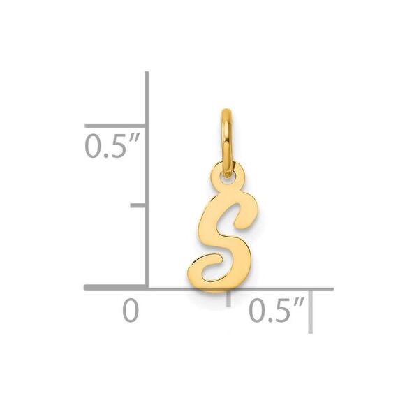 Kazi Luxury 14k Yellow Gold Small Script Letter Initial Charm - Picture 4 of 4